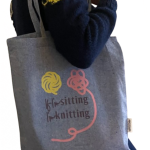 Mulepose til strikketøjet “If I’m sitting – I’m knitting”